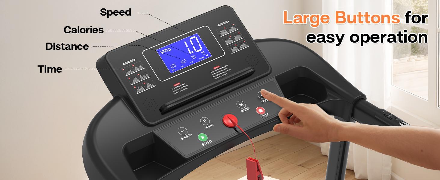 Treadmill With Extended Handrails