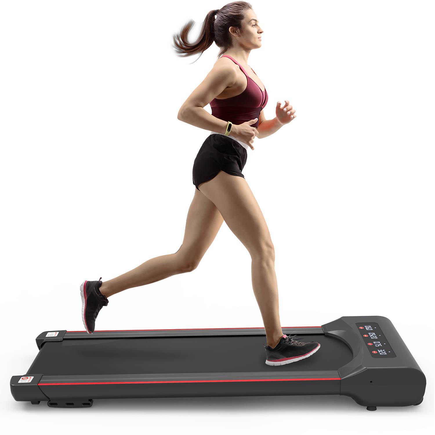 Woman on a treadmill exercising to loose weight.  