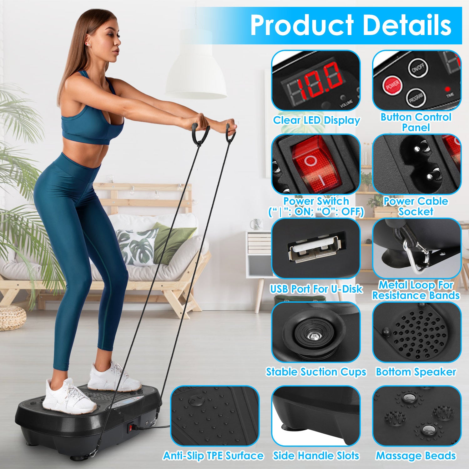 1Pc Vibration Exercise Machine Vibrating Plate