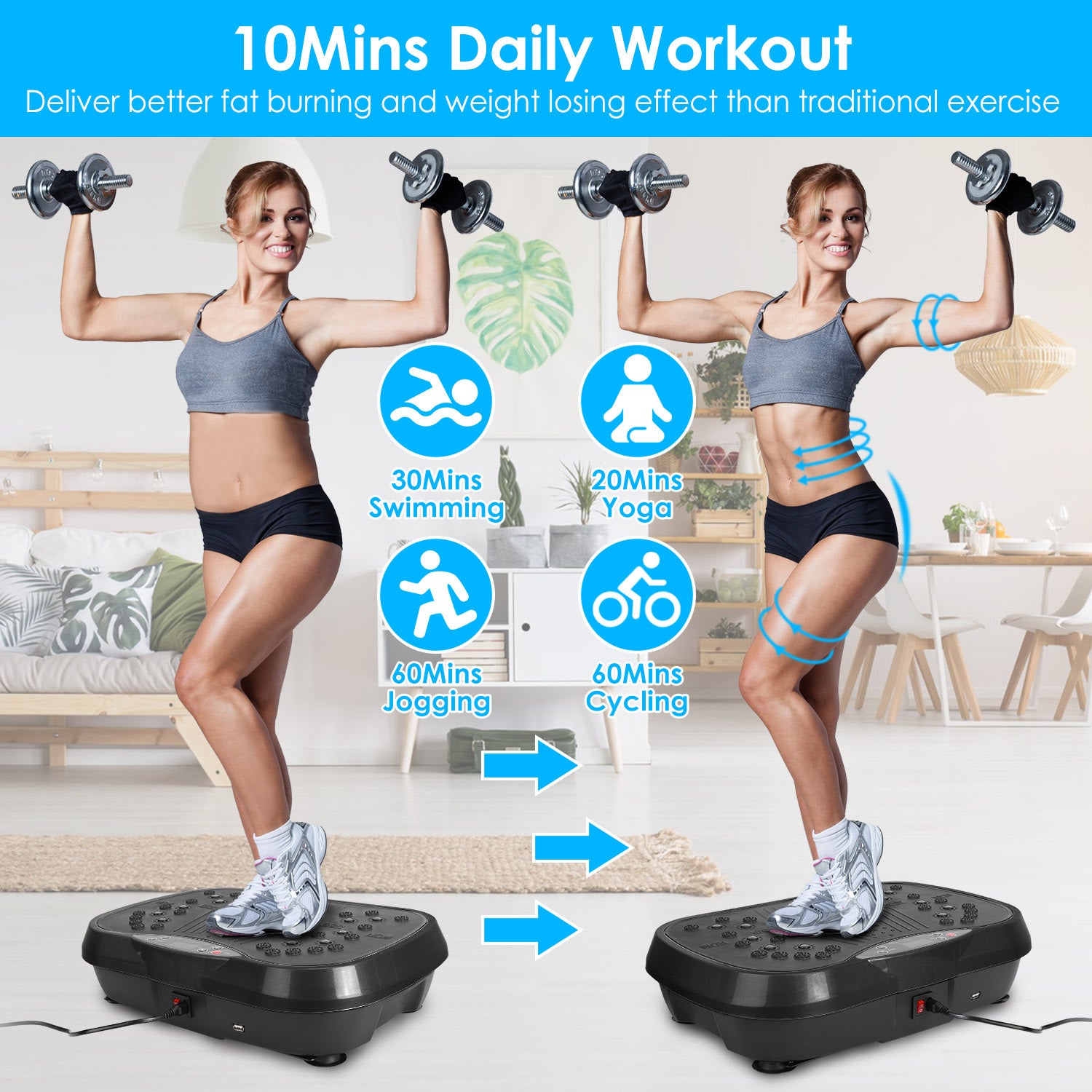 1Pc Vibration Exercise Machine Vibrating Plate