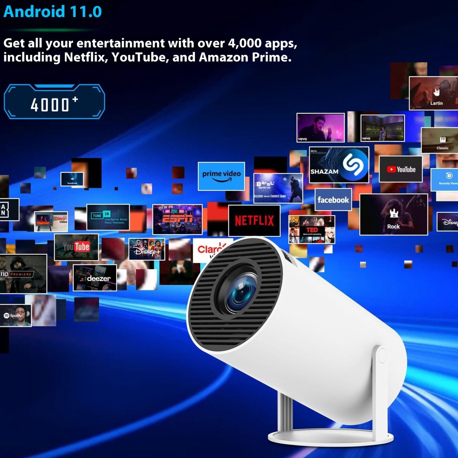 Nuvina Portable Smart Projector HD