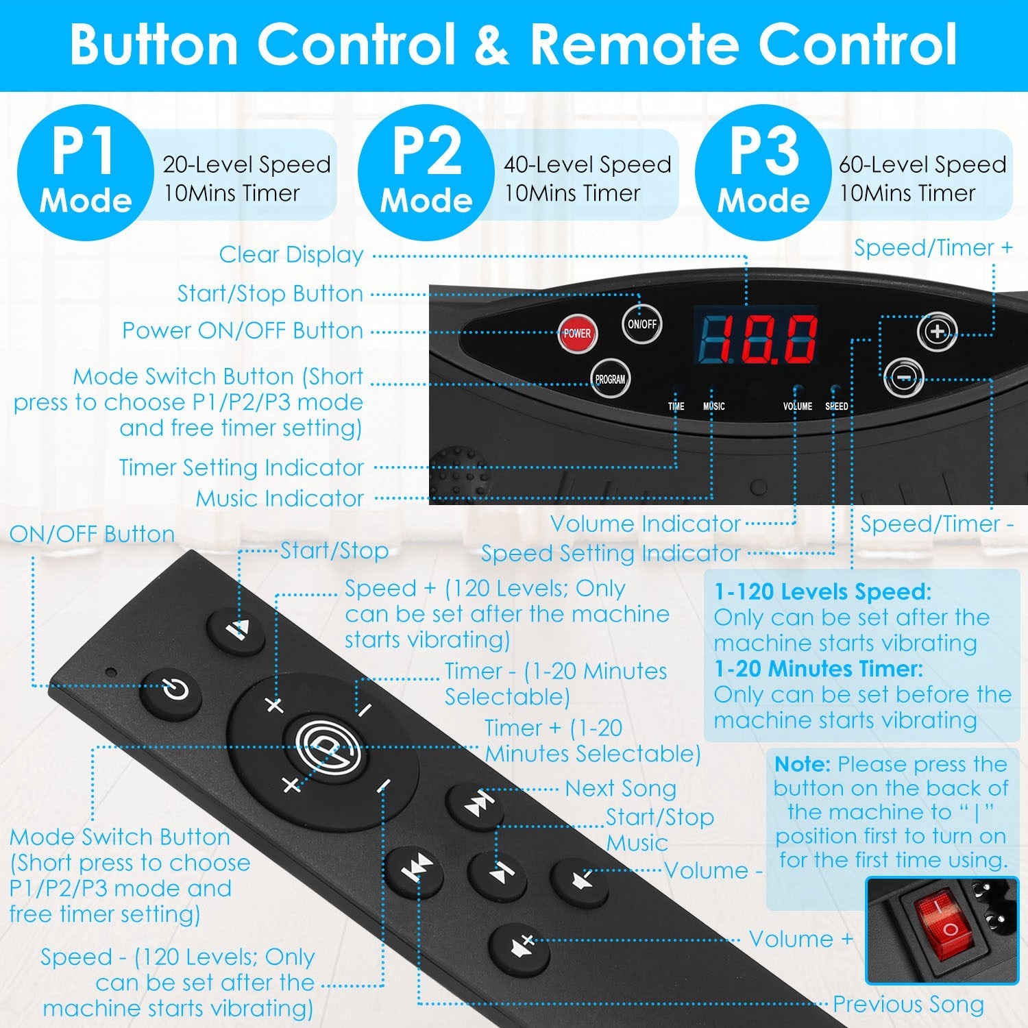1Pc Vibration Exercise Machine Vibrating Plate